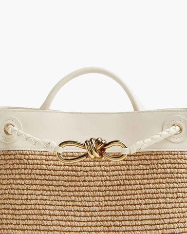 Raffia Knot Top Handle Crossbody Bags