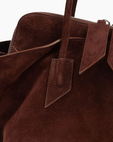 Modern Zip Closure Handbag Tubular Handles