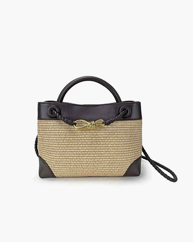 Raffia Knot Top Handle Crossbody Bags