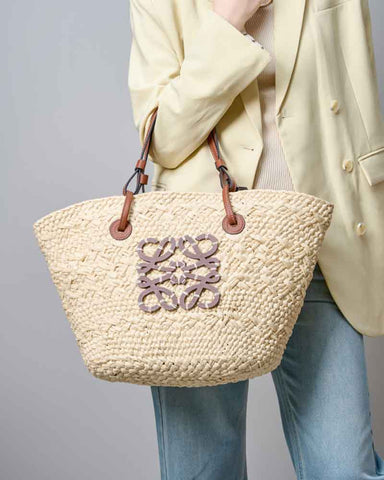 Large Handwoven Raffia Beach Tote Bag