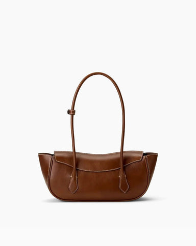 Vintage Crescent Flap Bag with Metal Hardware