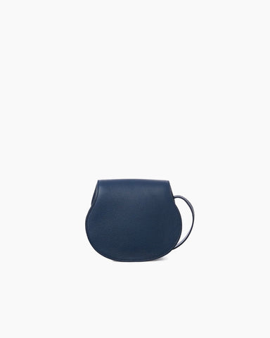 Small Leather Saddle Bag Curved Flap