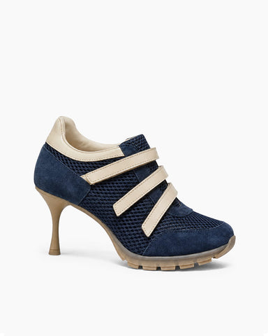 (Pre-sale) Breathable Mesh Triple-Strap Sneaker Heels