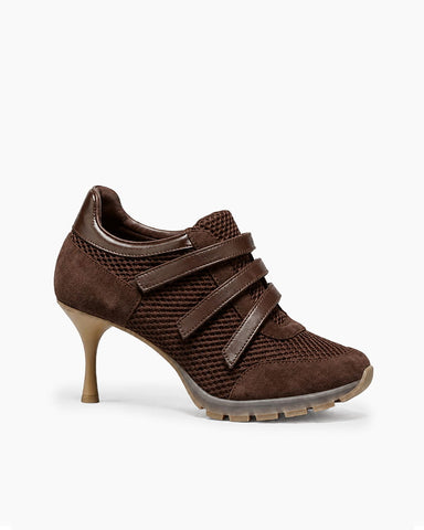 (Pre-sale) Breathable Mesh Triple-Strap Sneaker Heels