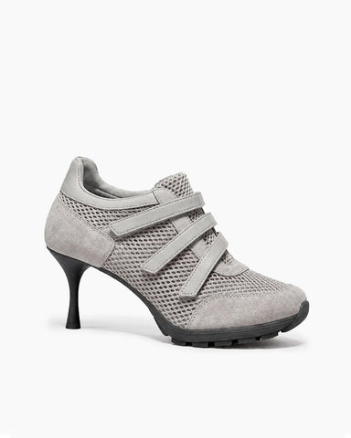 (Pre-sale) Breathable Mesh Triple-Strap Sneaker Heels