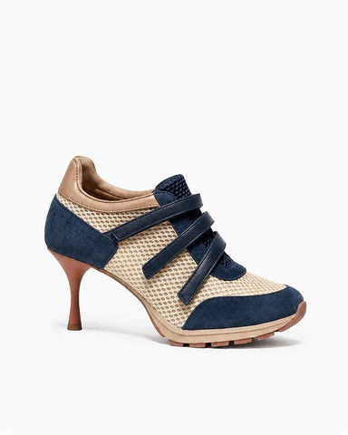 (Pre-sale) Breathable Mesh Triple-Strap Sneaker Heels
