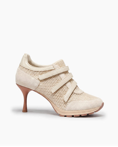 (Pre-sale) Breathable Mesh Triple-Strap Sneaker Heels