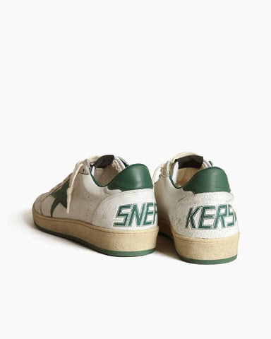 Women's White Nappa Leather Sneaker with Sneaker Tab