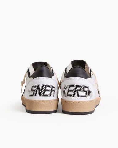 Women's White Nappa Leather Sneaker with Sneaker Tab
