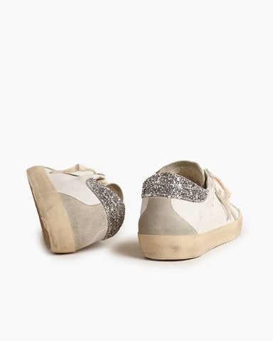 (Clean Up) White Nappa Leather Gray Star Sneakers