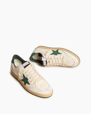 Women's White Nappa Leather Sneakers with Good Luck Tab