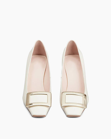 Versatile Elegant Square Toe Chunky Heel Shoes