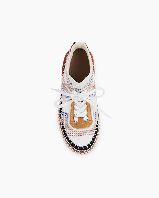 Multicolor Knit Chunky High-Top Platform Sneakers