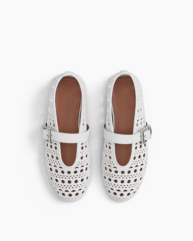 Hollow Geometric Design Breathable Mary Jane Sandals