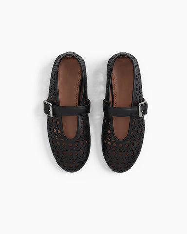 Hollow Geometric Design Breathable Mary Jane Sandals