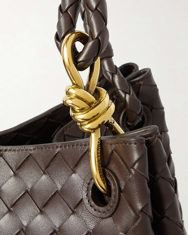Woven Leather Tote Shoulder Bag