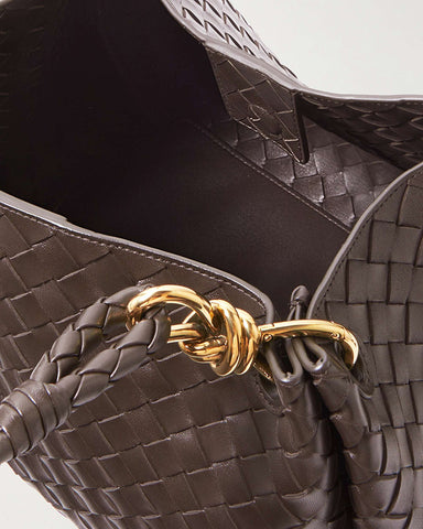 Woven Leather Tote Shoulder Bag