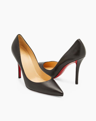 Apostrophy Leather Pointed Red-Sole Pumps