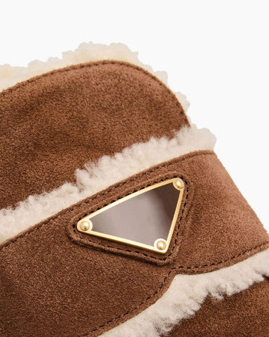 Suede Shearling Cozy Loafer Mules