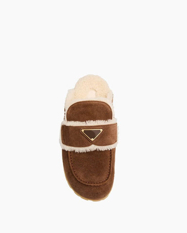 Suede Shearling Cozy Loafer Mules