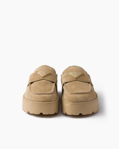 Suede flatform mules