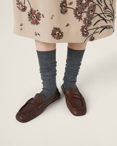 Ruches nappa leather loafers