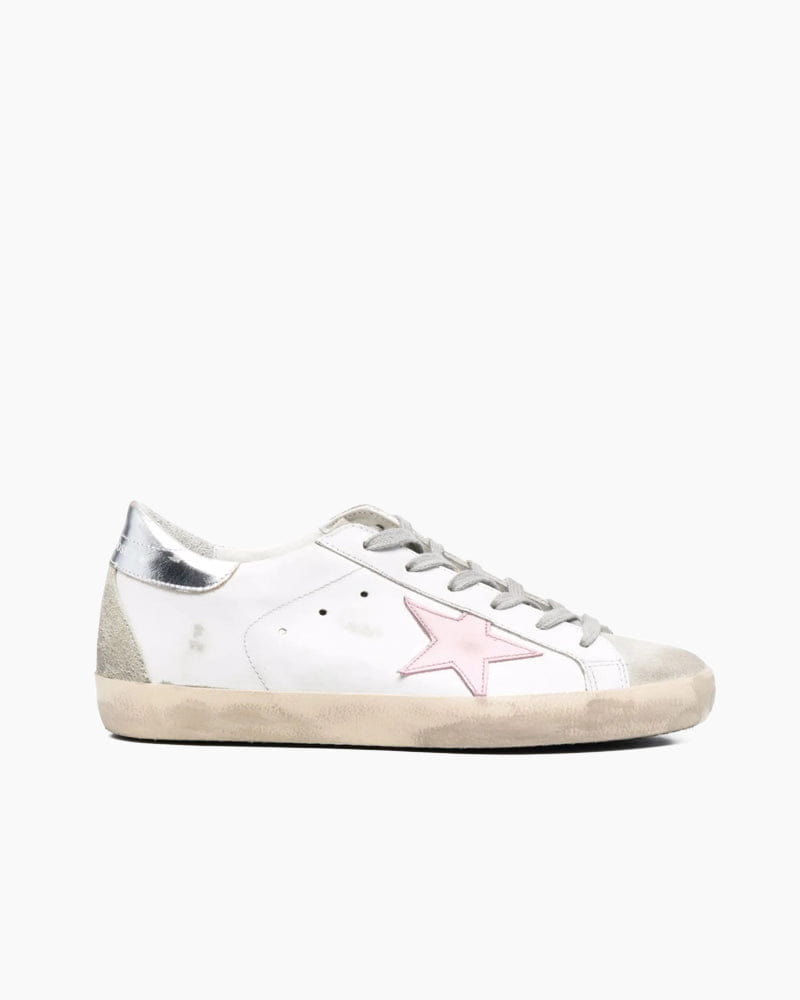 Leather Lace Up Trainers Star Detail