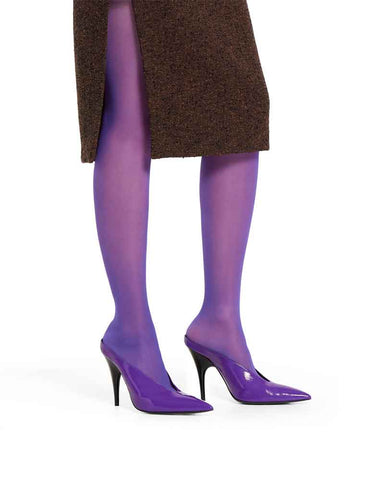 Sleek 90s Style Heeled Sabots Glossy Finish