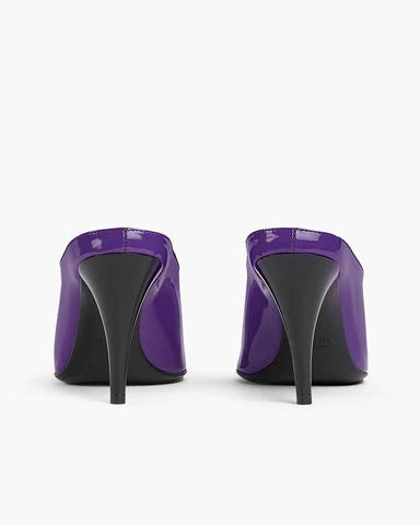 Sleek 90s Style Heeled Sabots Glossy Finish