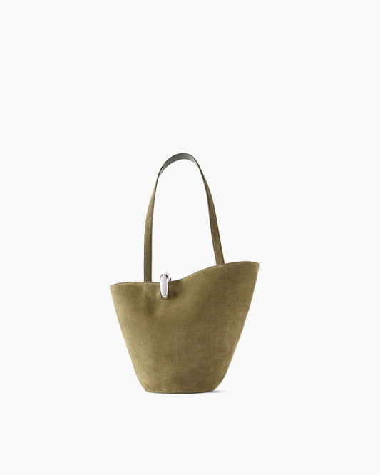 Medium Embellished Suede Bucket Bag