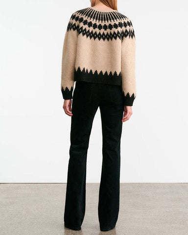 Round Neck Wool Blend Jumper Fair Isle