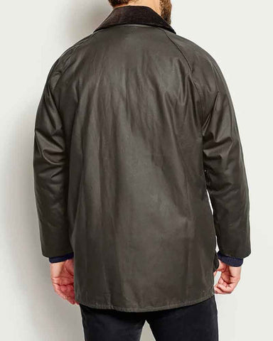 Men's Waxed Cotton Field Jacket Corduroy Collar