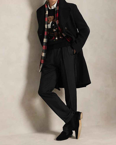 Men's Crewneck Knit Tuxedo Bear Equestrian Design