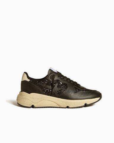 Women’s Black Glitter Running Sole Sneakers