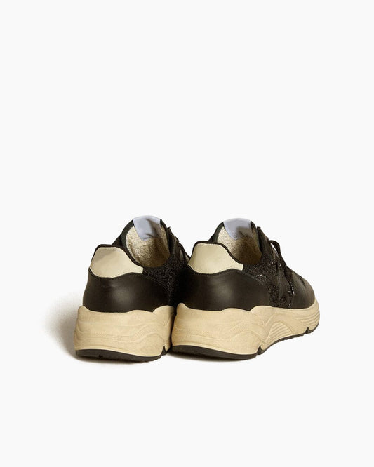 Women’s Black Glitter Running Sole Sneakers