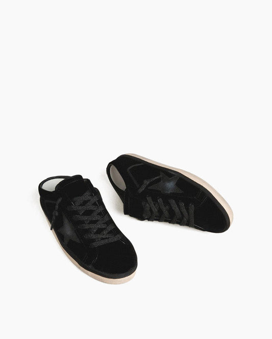 (Pre-sale)Women’s Velvet Sabot Sneakers with Leather Star Detail