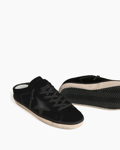 (Pre-sale)Women’s Velvet Sabot Sneakers with Leather Star Detail