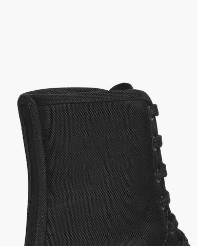 Chunky Sole Laced Boot for Winter Utility Mixed Materials