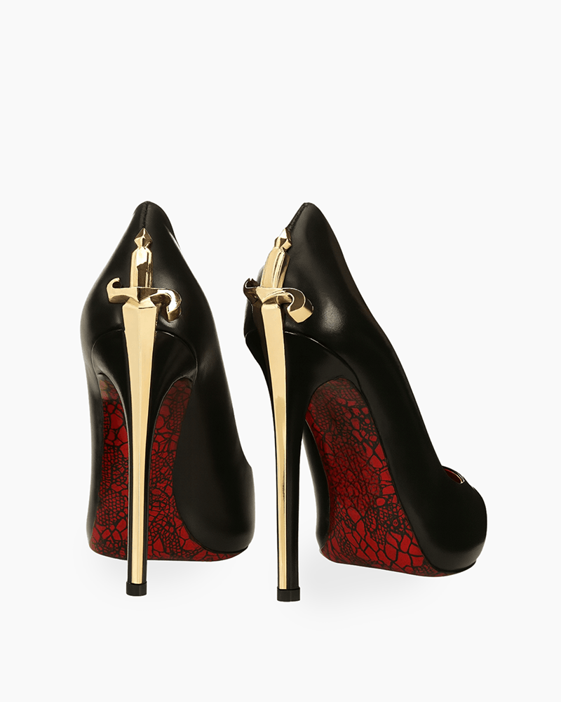 evening-gala-black-leather-pointed-pump-gold-sculptural-heel