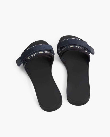 Luxury Resort Shiny Technical Slide Monogram Pattern