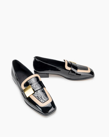 Two Tone Slip On Lug Sole Comfortable Loafers