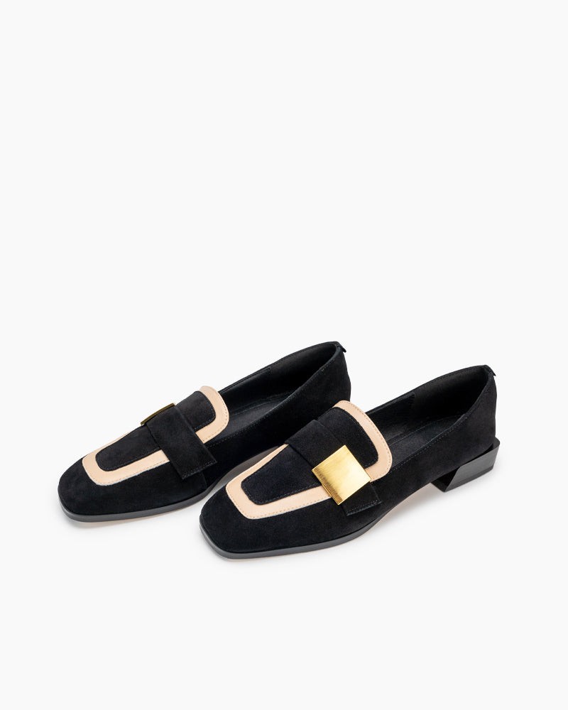 Two Tone Slip On Lug Sole Comfortable Loafers
