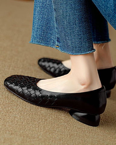 Woven Slip-On Soft Ballet Flat Loafers