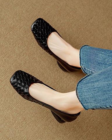 Woven Slip-On Soft Ballet Flat Loafers