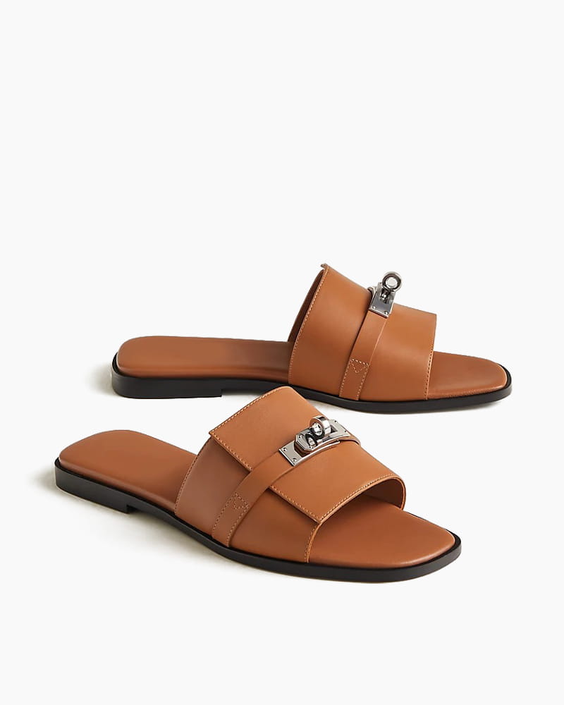 Urban-Stroll-Metal-Buckle-Leather-Slides-8