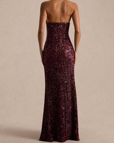 Elegant-Evening-Burgundy-Sequin-High-Neck-Gown-4