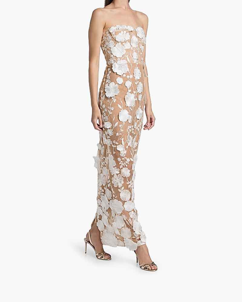 Romantic-Evening-Sheer-Floral-Strapless-Gown-4