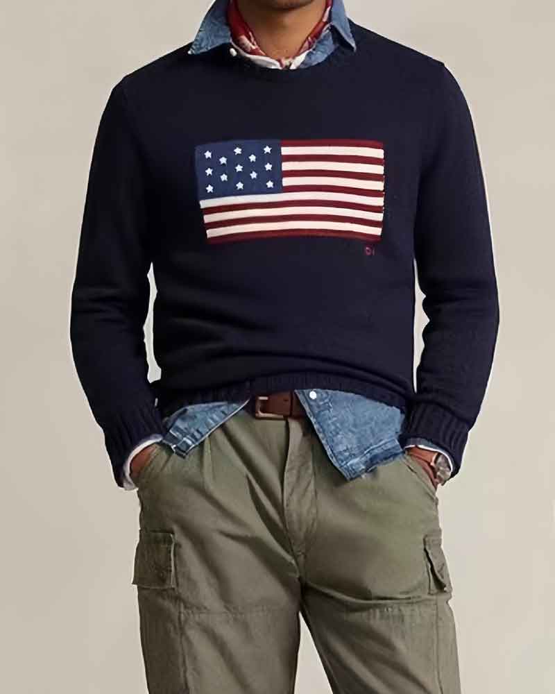 Cozy-Everyday-Flag-Knit-Casual-Sweater-3