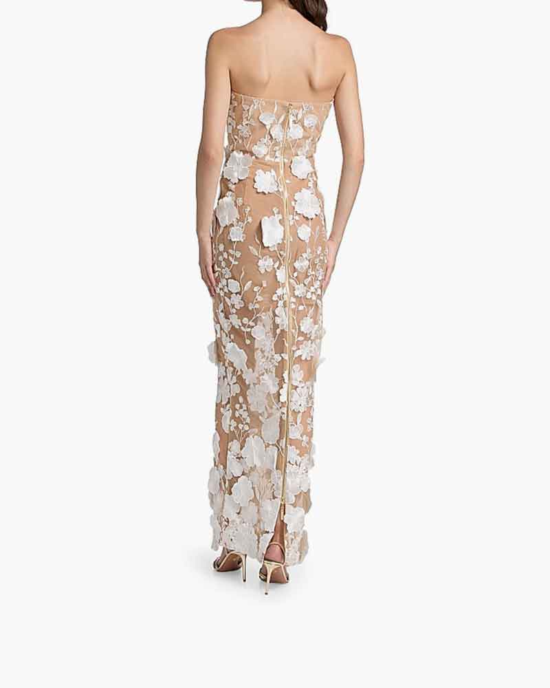 Romantic-Evening-Sheer-Floral-Strapless-Gown-1
