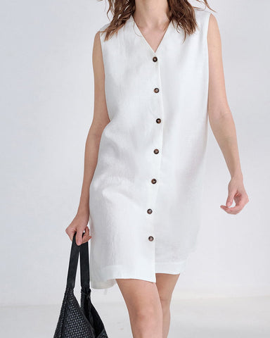 Summer-Office-Casual-Sleeveless-Linen-Shirt-Dress-19